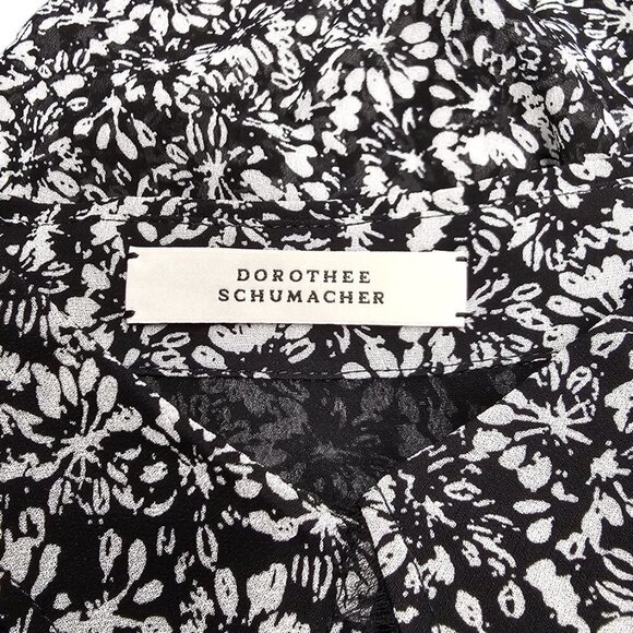 Dorothee Schumacher Symbolic Innocence Black White Printed Blouse Size 5 US 10 - Picture 5 of 14